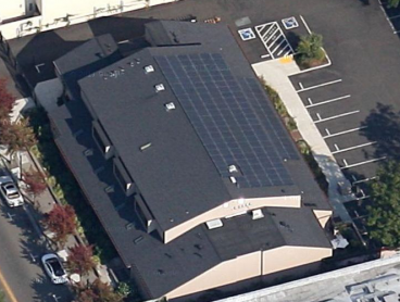 commercial solar power installation top view 