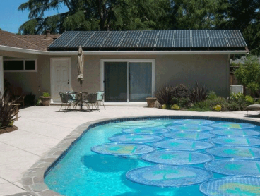 residential solar power system featuring pool