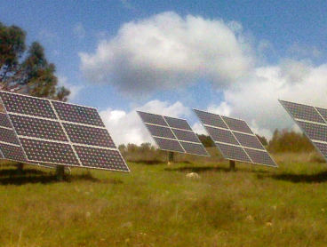 multiple ground mounted solar system panels hiddenhills